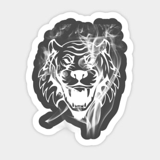 White Flame Tiger Sticker